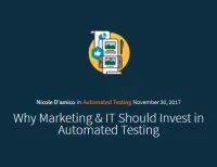 マーケティング担当者とＩＴチームが自動テストに投資すべき理由